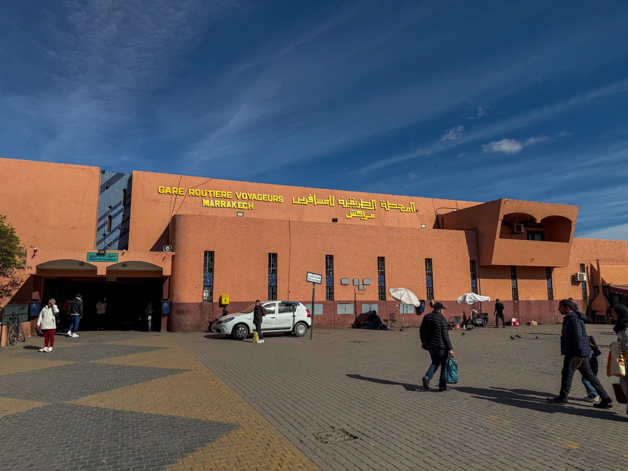 Public coach station in Marrakech used as transport context